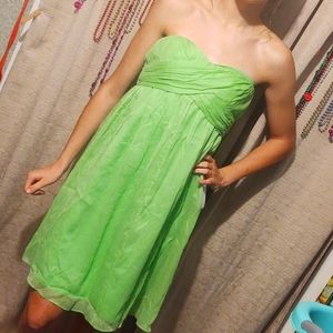 J. Crew TARYN Silk Strapless Dress CLOVER Green 6